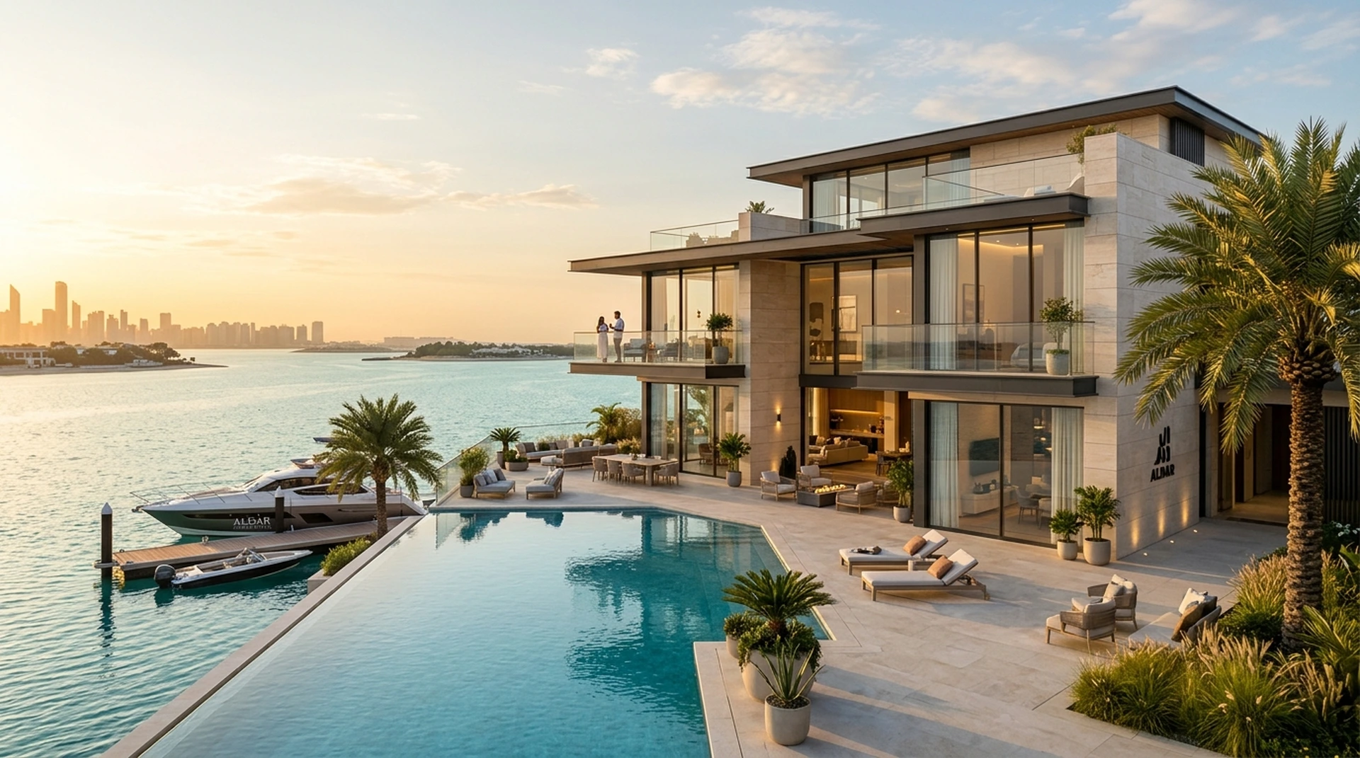 Contemporary residential building beside the water in the UAE